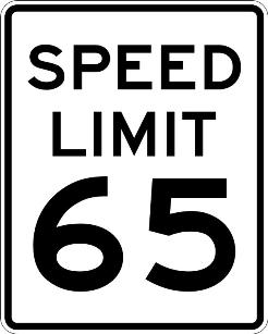 Speed Limit 65 sign