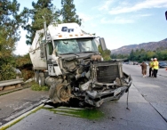 Truck tractor wrecked small