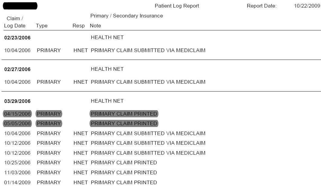 Sample Patient Data Extracted by Computer Forenscs Expert